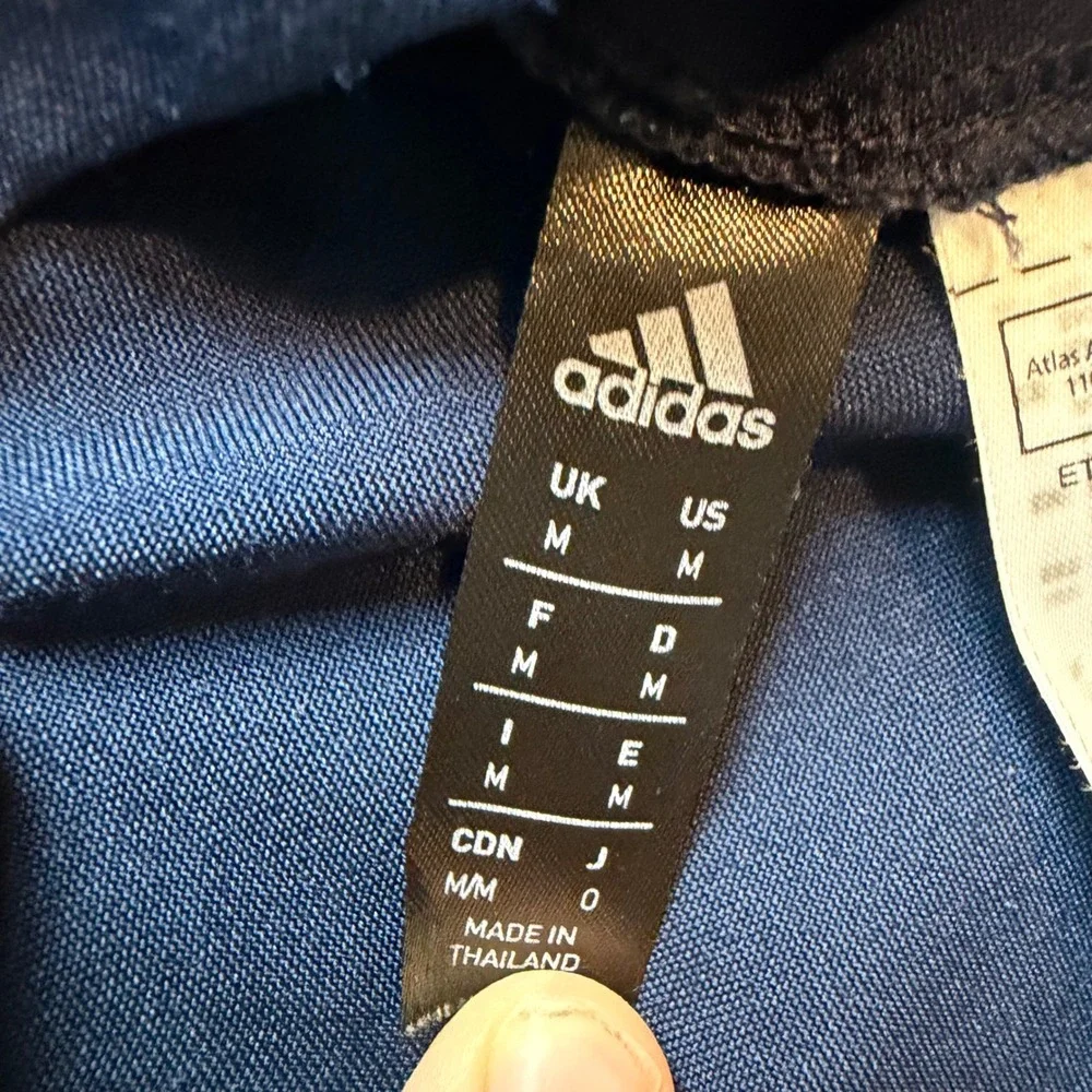 Adidas‎ Quarter Zip Pullover Men's Medium Navy Blue Short Sleeve Training Top